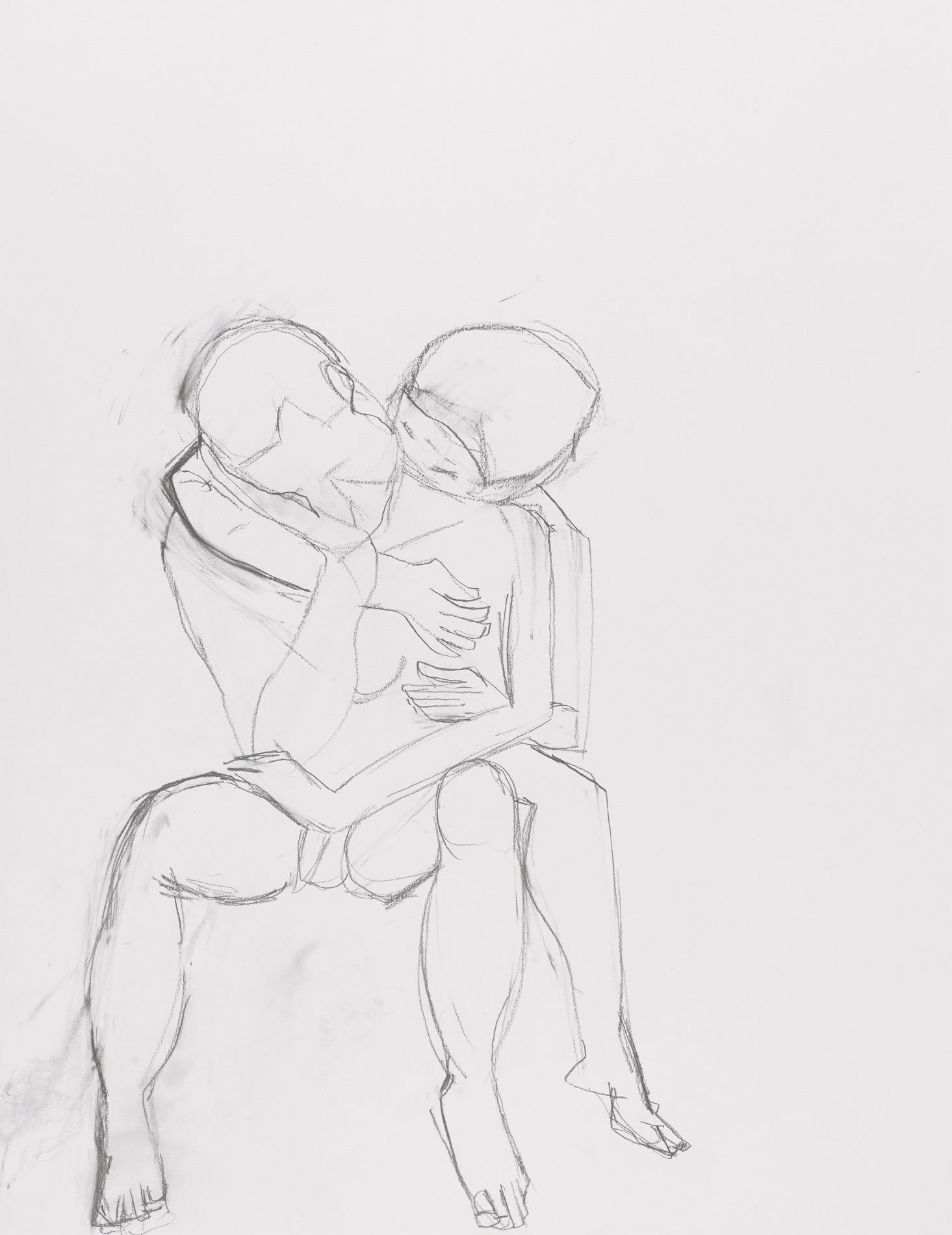 Dessin, Crayon : couple qui s'embrasse