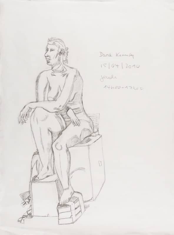 Dessin - Femme assise - Crayon sur papier