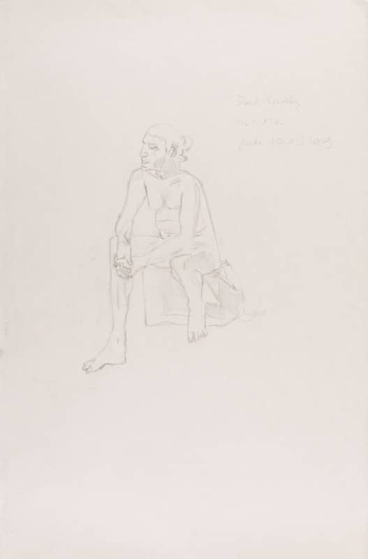 Dessin - homme assis - Crayon sur papier