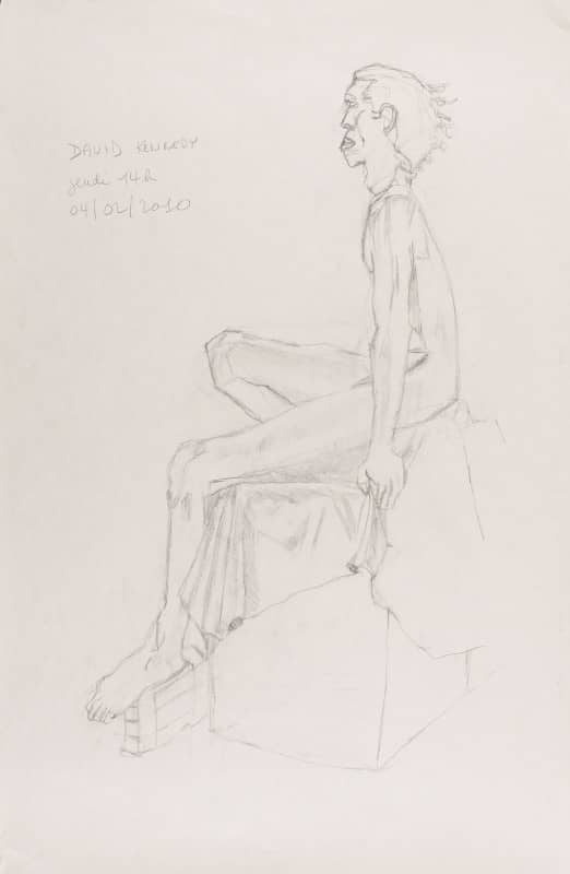 Dessin - Homme assis - Crayon sur papier